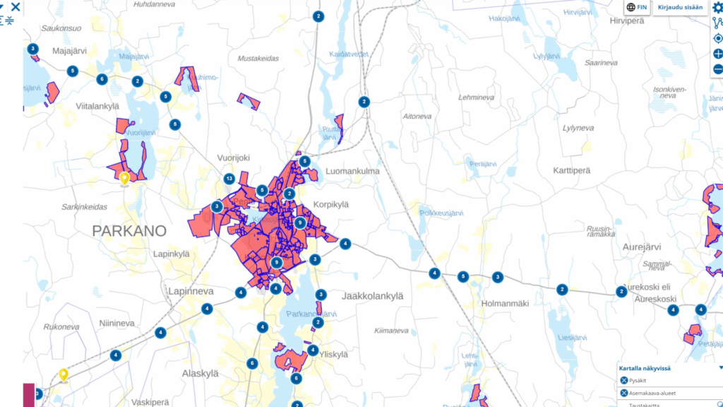 Karttapalvelu, Parkanon kaupunki