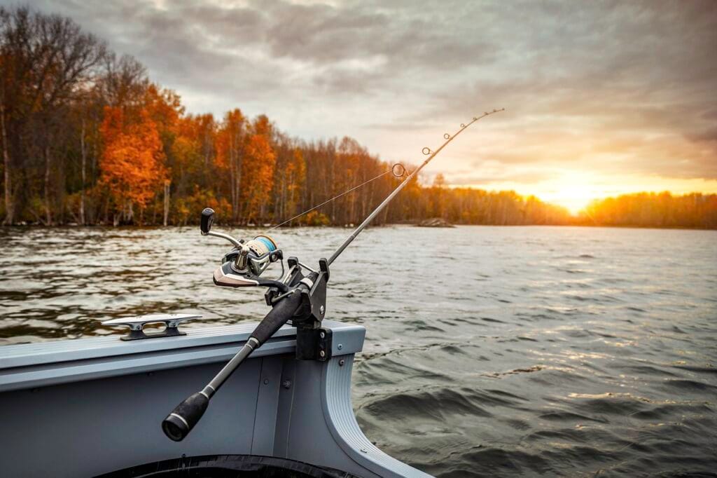 Virveli, kalastus auringonlaskussa